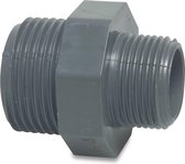 Mega Verloopnippel PVC-U 3" x 1 1/2" buitendraad 10bar grijs