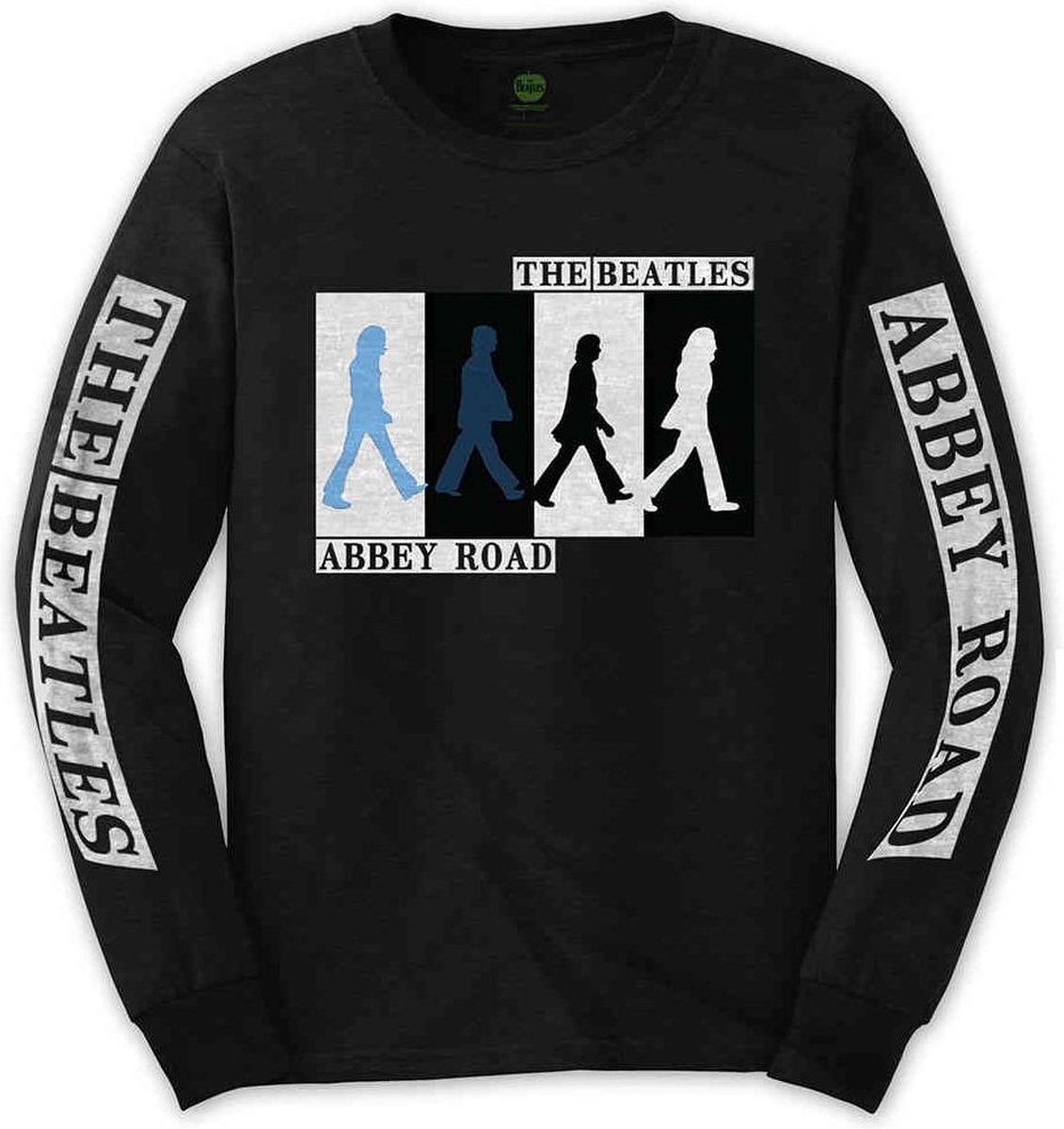 Afbeelding van product Rock Off  The Beatles Longsleeve shirt -S- Abbey Road Colours Crossing Zwart  - maat S