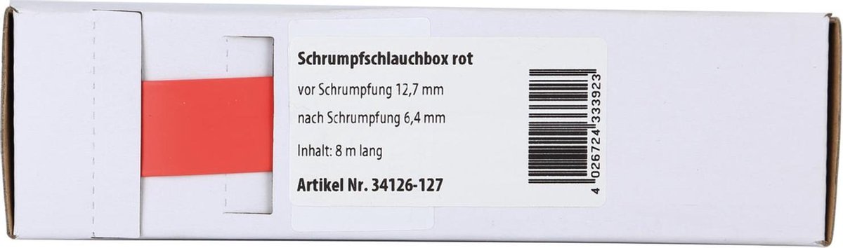 Krimpkous Rood Ø 12.7 mm / Lengte 8 meter