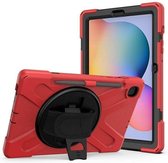 Samsung Galaxy Tab S6 Lite Cover - Hand Strap Armor Case Met Pencil Houder - Rood