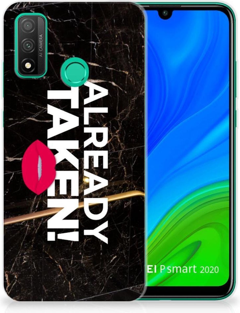 Back Cover voor Huawei P Smart 2020 Siliconen hoesje met naam Already Taken Black