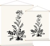 Pinksterbloem zwart-wit (Ladys Smock) - Foto op Textielposter - 45 x 60 cm