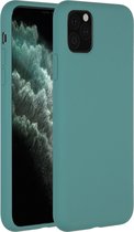 Accezz Liquid Silicone Backcover iPhone 11 Pro Max hoesje - Donkergroen