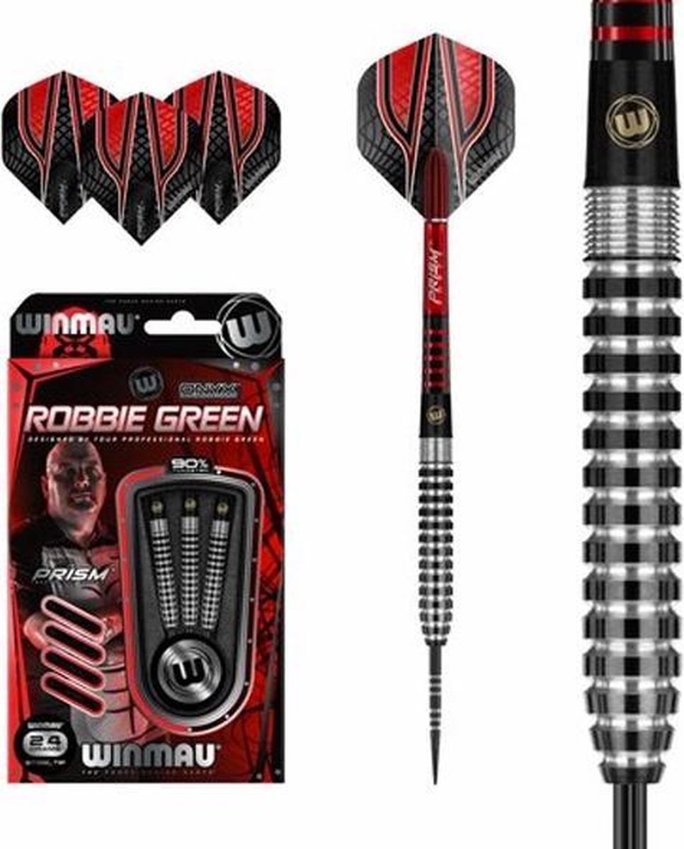 Winmau Robbie Green steeltip dartpijlen 24gr | bol