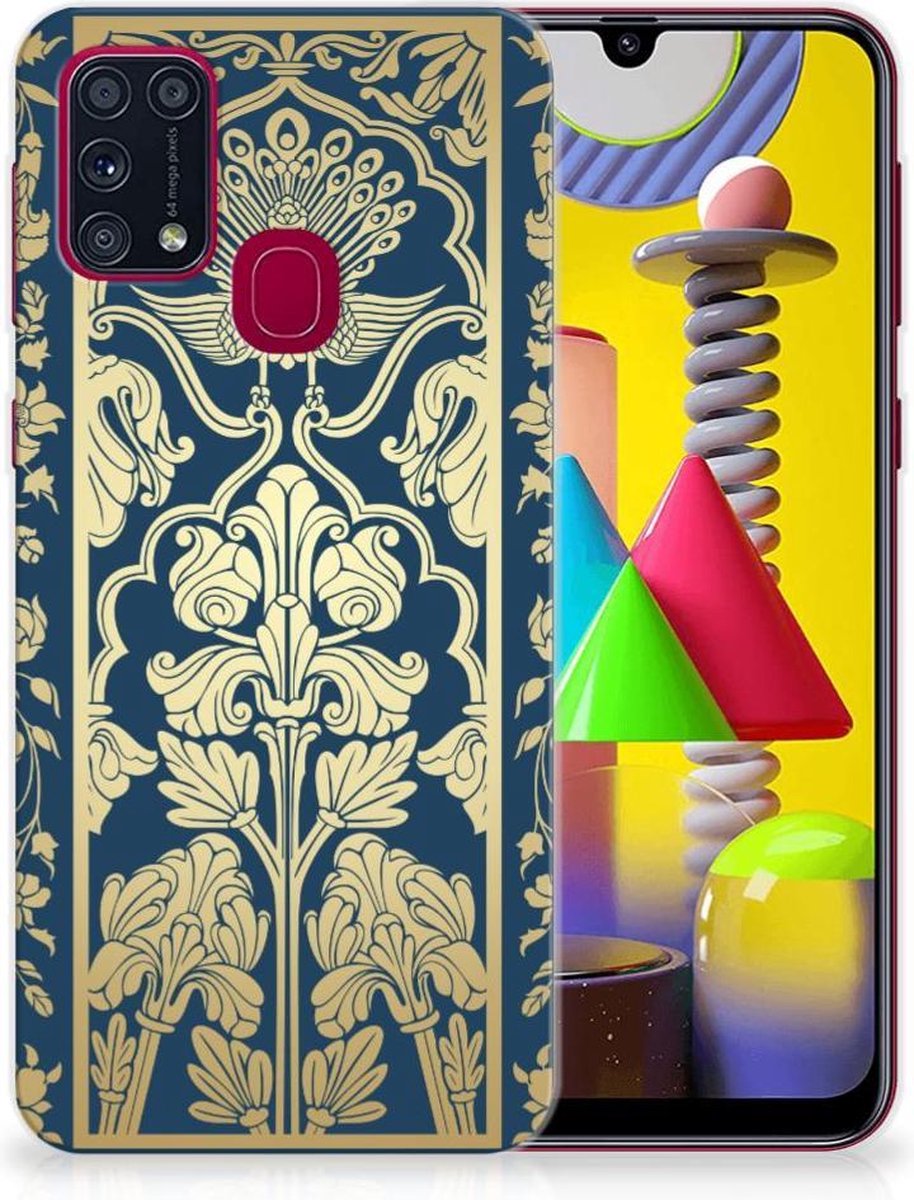 Samsung Galaxy M31 TPU Case Beige Flowers