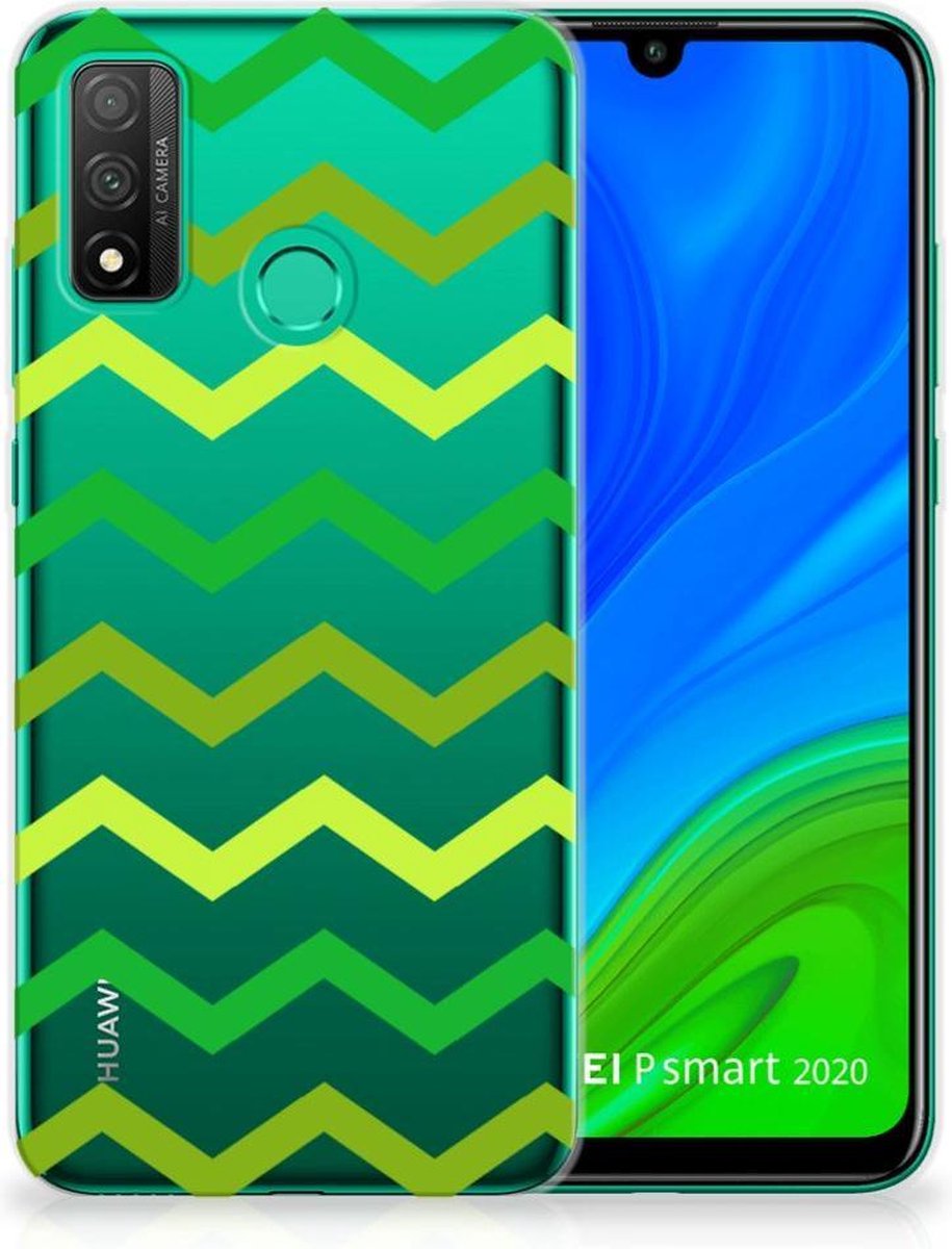 Huawei P Smart 2020 TPU bumper Zigzag Groen