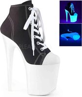 Pleaser Plateau Laarzen, Paaldans schoenen -40 Shoes- FLAMINGO-800SK-02 Paaldans schoenen Zwart