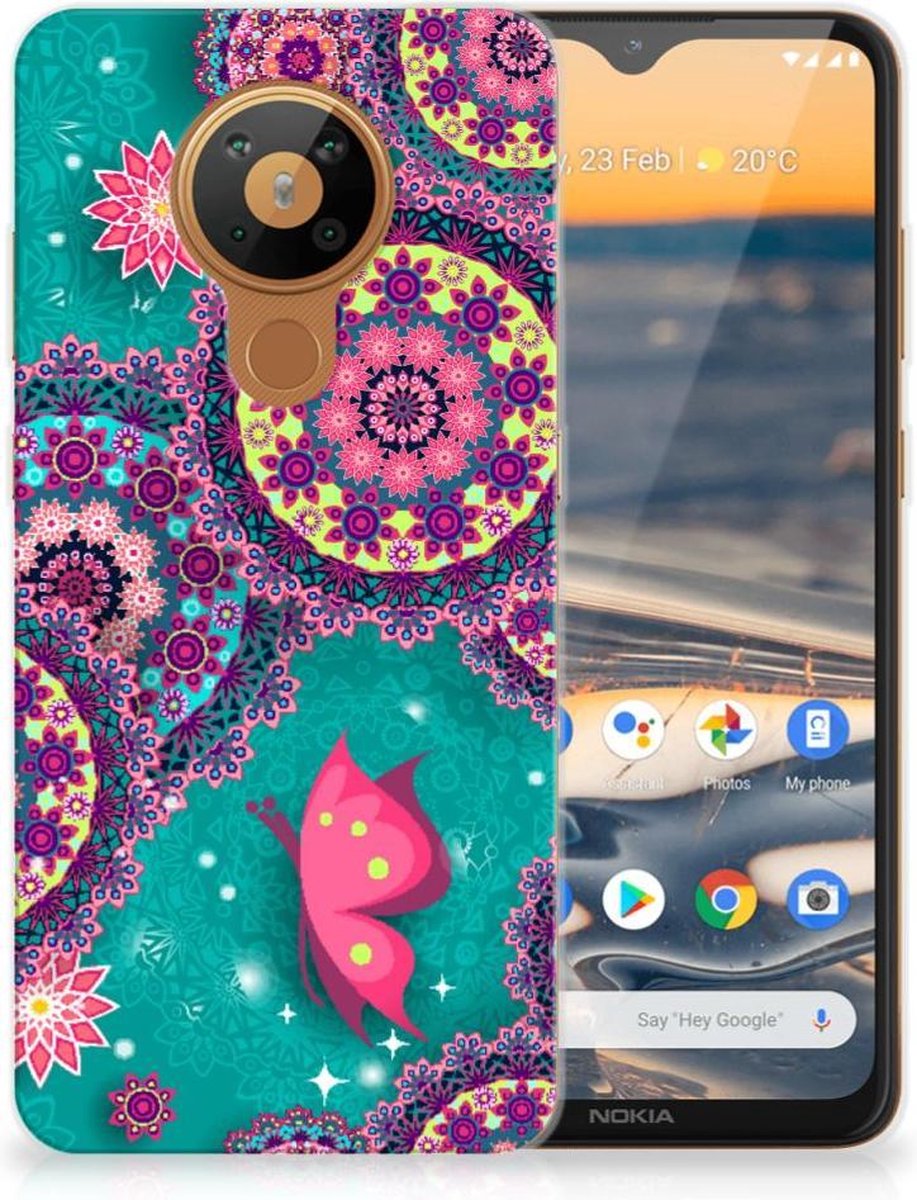 Nokia 5.3 Hoesje maken Cirkels en Vlinders