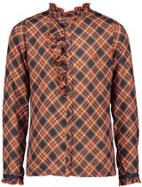 NONO Meisjes blouses NONO Tekla check AOP blouse Chili 116