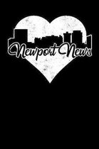 Newport News: 6x9 college lined notebook to write in with skyline of Newport News, Virginia