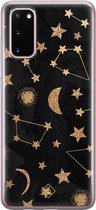 Samsung S20 hoesje siliconen - Counting the stars | Samsung Galaxy S20 case | grijs | TPU backcover transparant