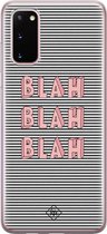 Samsung S20 hoesje siliconen - Blah blah blah | Samsung Galaxy S20 case | multi | TPU backcover transparant