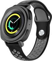 Siliconen Smartwatch bandje - Geschikt voor  Samsung Gear Sport sport band - zwart/grijs - Horlogeband / Polsband / Armband