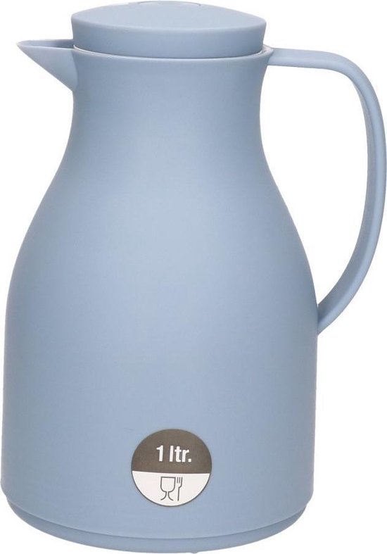 Koffiekan/isoleerkan blauw met drukknop - 1 liter - Keukenbenodigdheden -  Koffie/thee... | bol.com