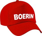Boerin verkleed pet rood voor meisjes - boerin baseball cap - carnaval verkleedaccessoire voor kostuum
