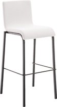Clp Avola B78 - Barkruk - Mat Zwart - Stof - Wit