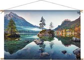 Beekje in de bergen  | 120 x 80 CM | Natuur | Schilderij | Textieldoek | Textielposter | Wanddecoratie