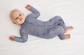 DIM BABY Zipped Pyjama -Grijs en wit gestreept- Maat 76 cm