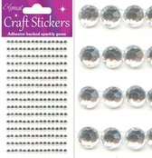 Stickers Diamantjes Clear/ Zilver (per vel) 4mm