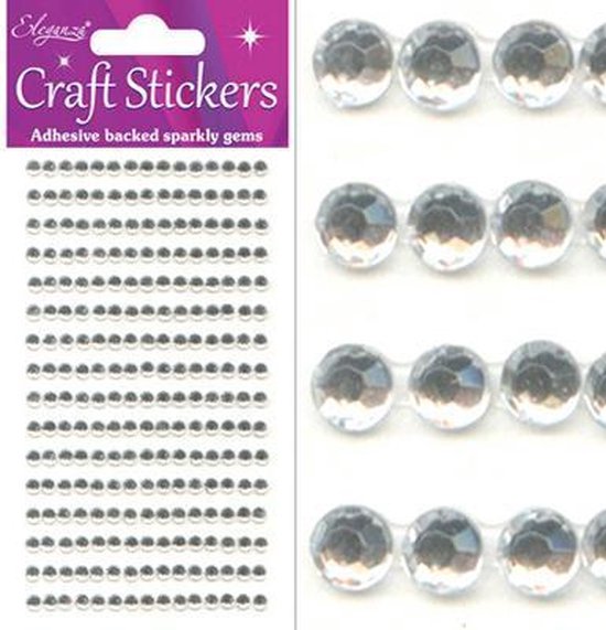 Oaktree - Stickers Diamantjes Clear/Zilver (per vel) 4mm