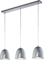 LED Hanglamp - Hangverlichting - Trion Onutia - E14 Fitting - 3-lichts - Rechthoek - Mat Zilver - Aluminium - BES LED