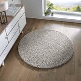 Rond vloerkleed hoogpolig effen Spectrum - lichtgrijs 160 cm rond