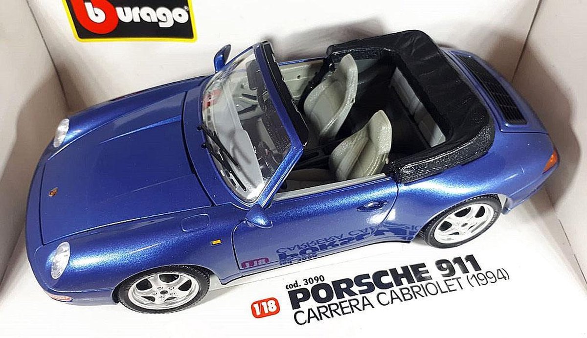 Porsche 911 Carrera Cabriolet 1994 Verte - Burago 1/18 - 3040V - état Neuf