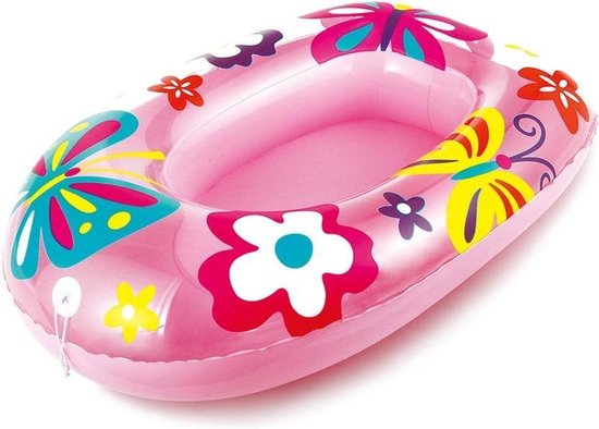 onderwerp Temerity voeden Opblaasbootje bloemen/vlinder print roze 91 cm speelgoed -  Waterspeelgoed... | bol.com