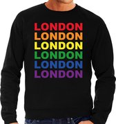 Regenboog London gay pride / parade zwarte sweater voor heren - LHBT evenement sweaters kleding L