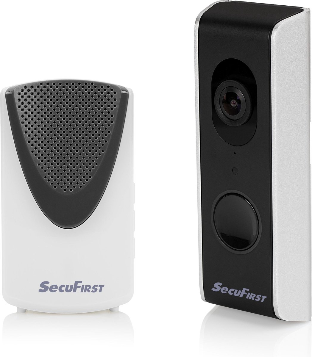 SecuFirst DID701B Slimme Video deurbel met camera met draadloze gong Zwart Grijs - 1080P - SecuFirst