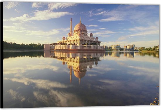 Dibond –Putra Moskee - Maleisië– 150x100 Foto op Aluminium (Met Ophang)
