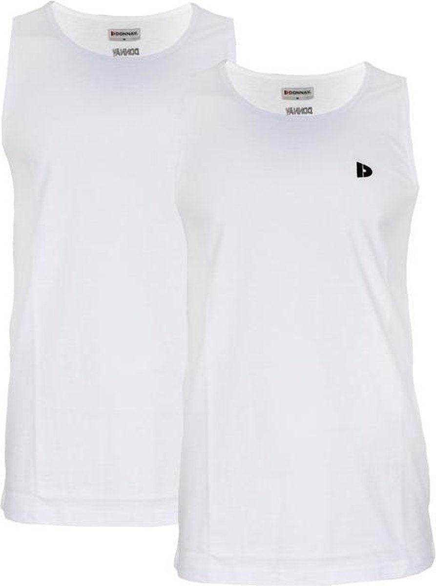 2-Pack Donnay - Muscle shirt (James) - Tanktop - Heren - White (001) - maat S