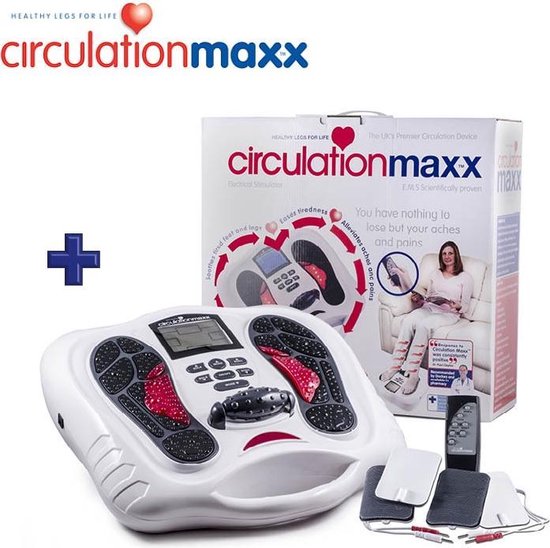 BioEnergiser Circulation Maxx Leg Revitaliser Bloedcirculatieapparaat - Voetmassage Spiersimulatie - Verbeter de bloedsomloop in benen en voeten - Ems/Tens apparaat leg trainer, spierstimulatie, incl. gel pads voor massage schouders en rug
