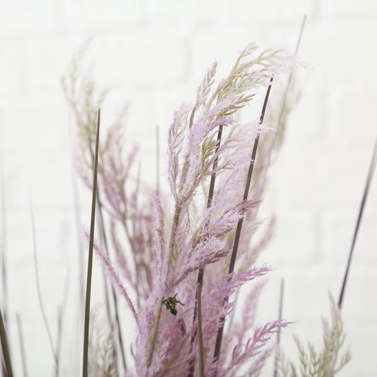 1x Plante artificielle de grande herbe violette / verte de 80 cm en pot  noir - Plantes... | bol.com