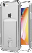 Shock case met pashouder geschikt voor Apple iPhone SE 2020 / SE 2022 + Glazen screen protector