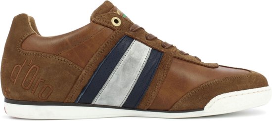 Pantofola d'Oro Imola Scudo Sneakers - Heren Leren Veterschoenen - Cognac - Maat 45 - Pantofola d'Oro