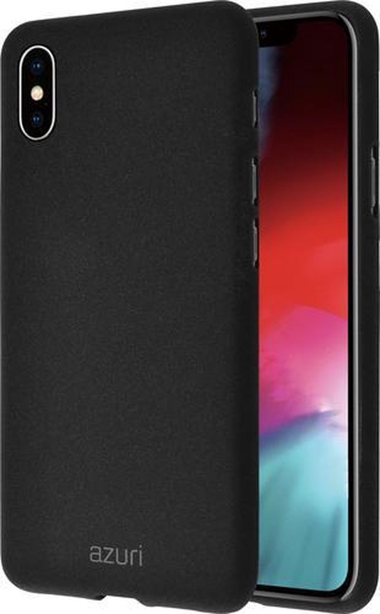 MH by Azuri flexible cover with sand texture - zwart - voor iPhone Xs Max