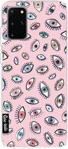 Casetastic Samsung Galaxy S20 Plus 4G/5G Hoesje - Softcover Hoesje met Design - Eyes Pink Print