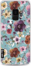 Casetastic Samsung Galaxy S9 Hoesje - Softcover Hoesje met Design - Flowers Soft Blue Print