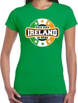 Have fear Ireland is here / Ierland supporter t-shirt groen voor dames L