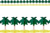 Set van 2x stuks hawaii palmbomen slingers 4 meter van papier - Tropische thema feestslingers