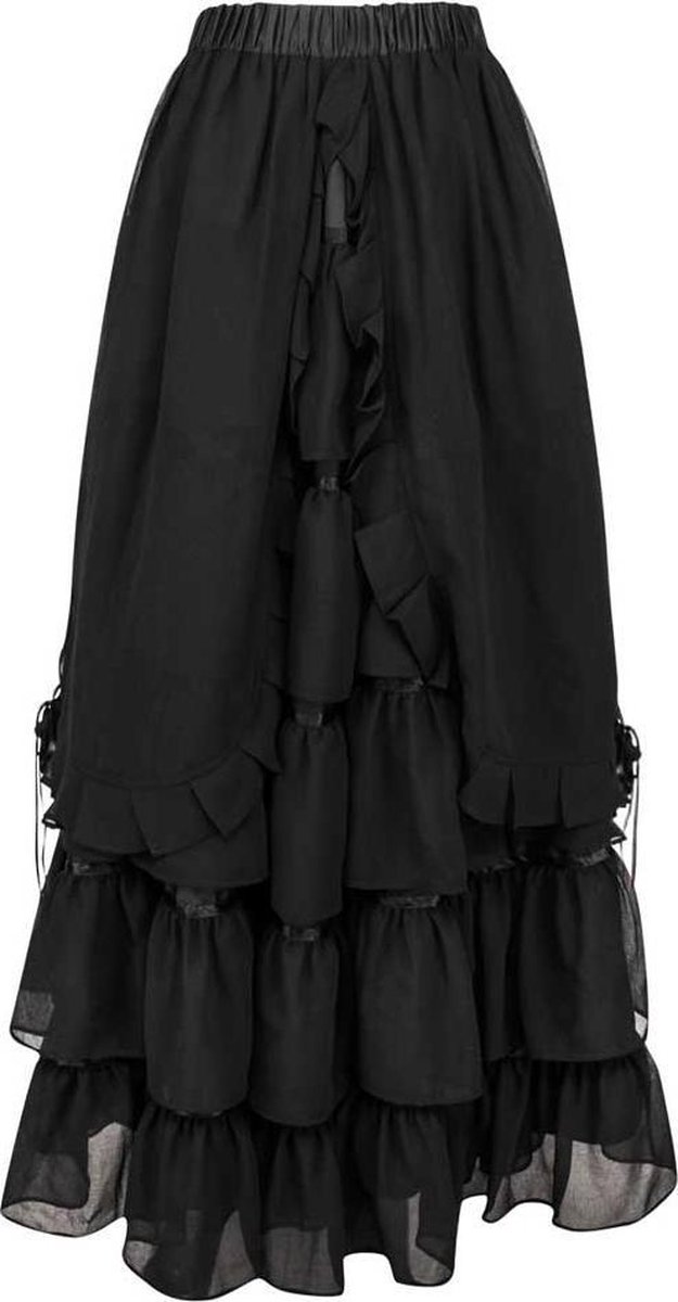 Attitude Holland Rok -XS/S- Gothic skirt long Zwart