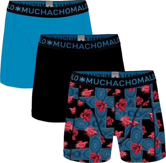 Muchachomalo - Heren - 3-Pack Agains The Stream Boxers - Blauw - XXL