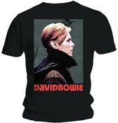 David Bowie Heren Tshirt -S- Low Portrait Zwart