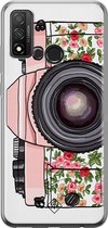 Huawei P Smart 2020 hoesje siliconen - Hippie camera | Huawei P Smart (2020) case | Roze | TPU backcover transparant