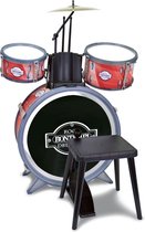 Bontempi Drum set 4 pcs with stool - black bass drum