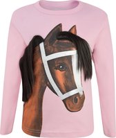 Tshirt lange mouwen Pony Linda meisjes katoen roze maat 104