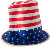 Partychimp Hoed Uncle Sam USA voor bij Carnavalskleding Volwassenen Carnaval Accessoires Verkleedkleren Volwassenen - Polyester - Rood/wit/blauw - One-size