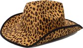 Partychimp Chapeau de cowboy Leopard Polyester Marron / noir Taille unique