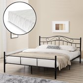 Metalen-frame bed - Florenz - Zwart met Matras - 200x160cm